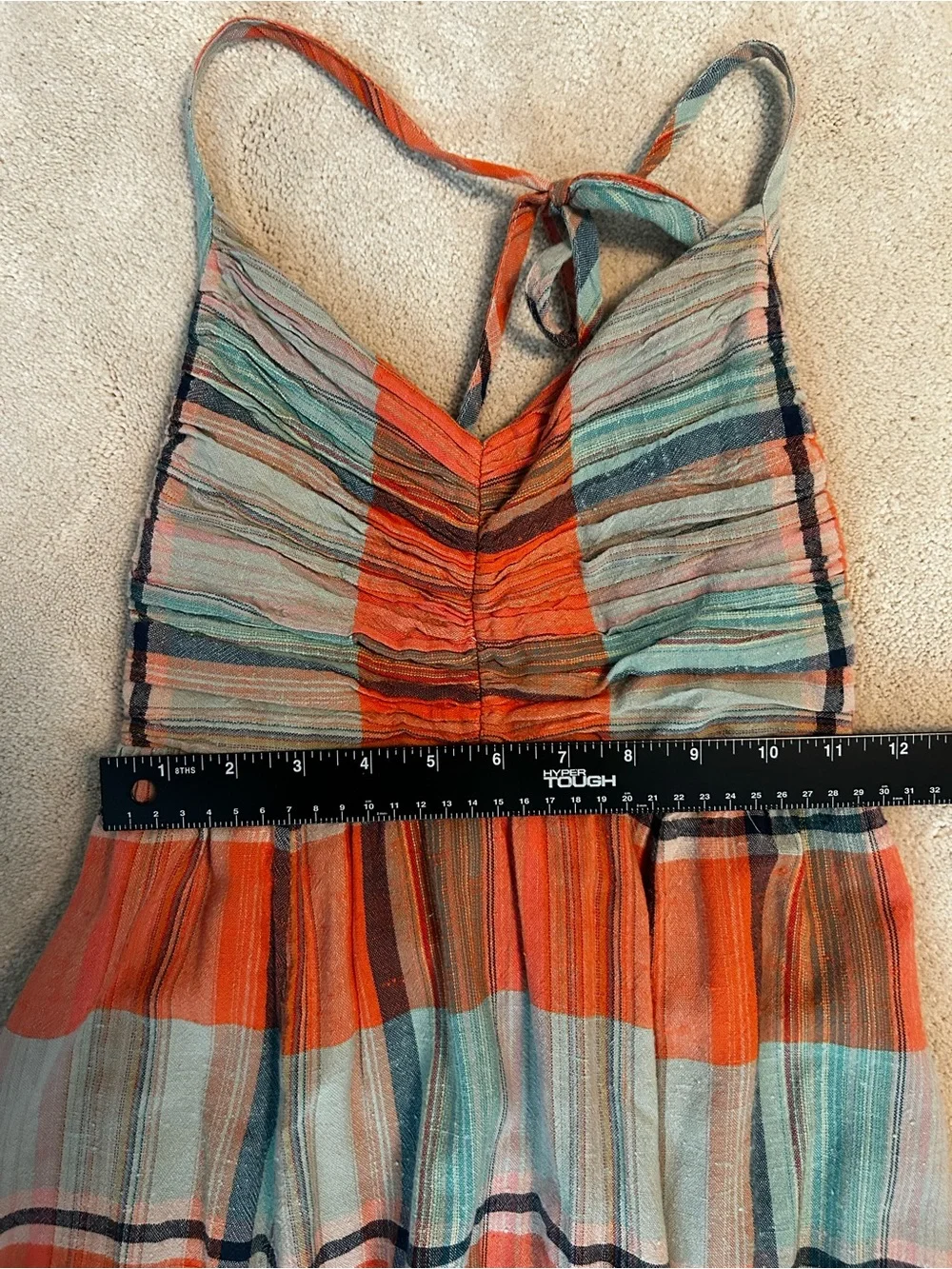 Free People Beach Plaid Halter Midi Dress XS
